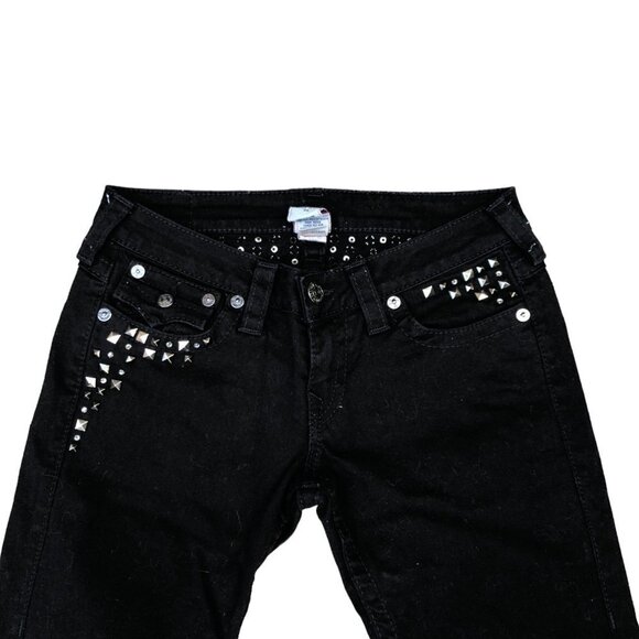 Vintage True Religion Jeans Size 29 JULIE GEMSTONES Black - Picture 3 of 7